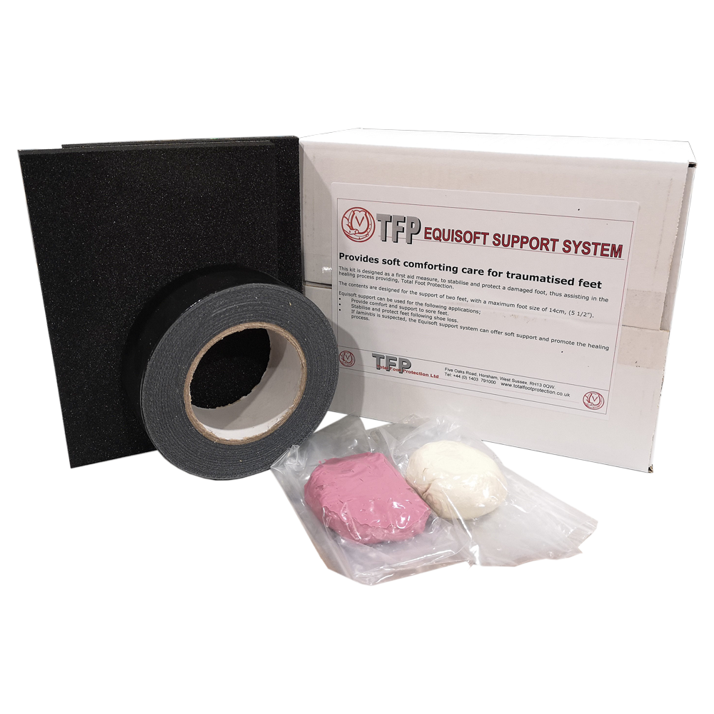 Laminitis First aid Kit. The Equisoft Support System was designed as a Laminitis/ bruised sole emergency first aid treatment for smaller horses & Ponies.