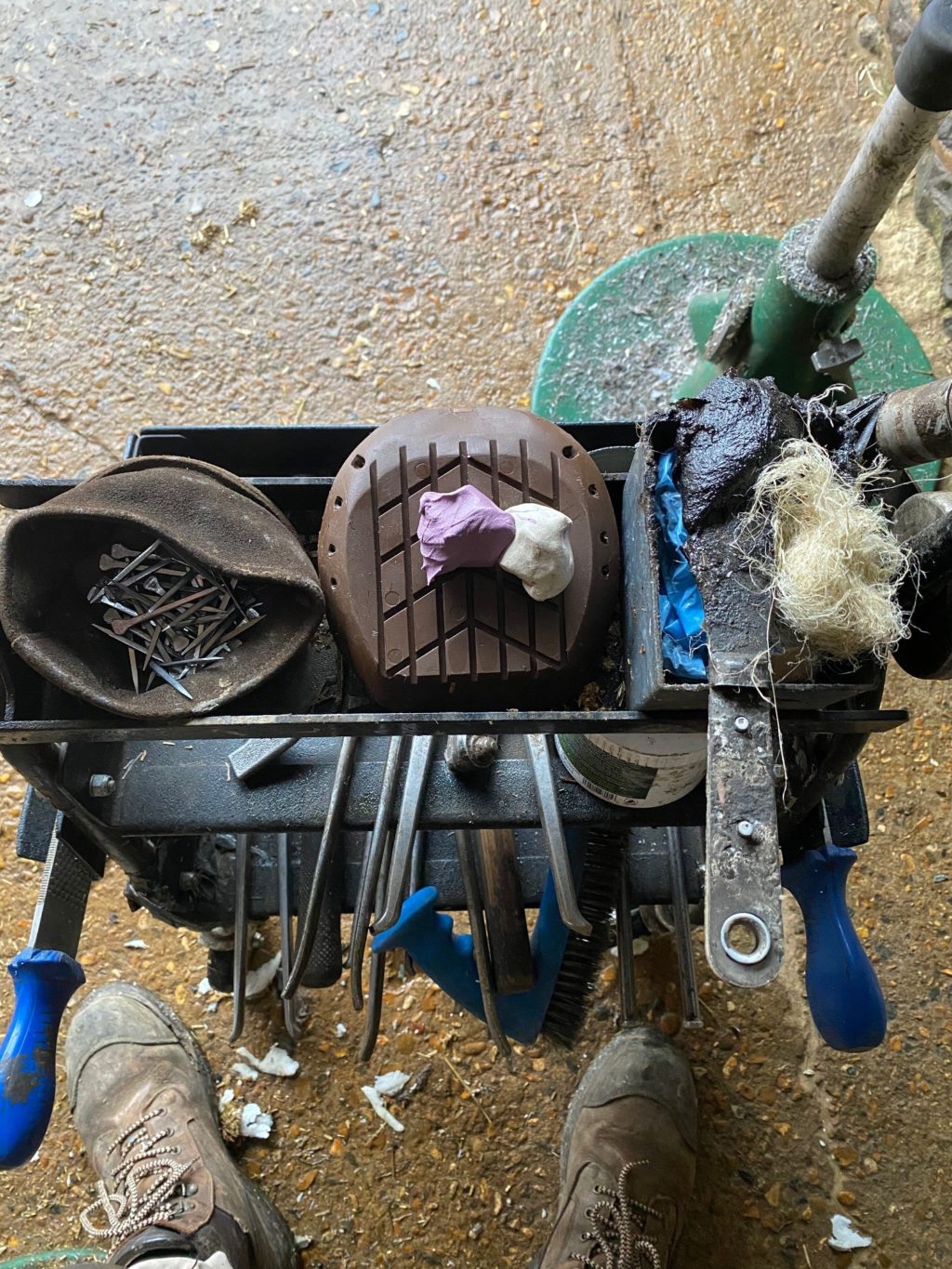 Farrier Jack Spriggs demonstrates the application of Clogs and Avainti